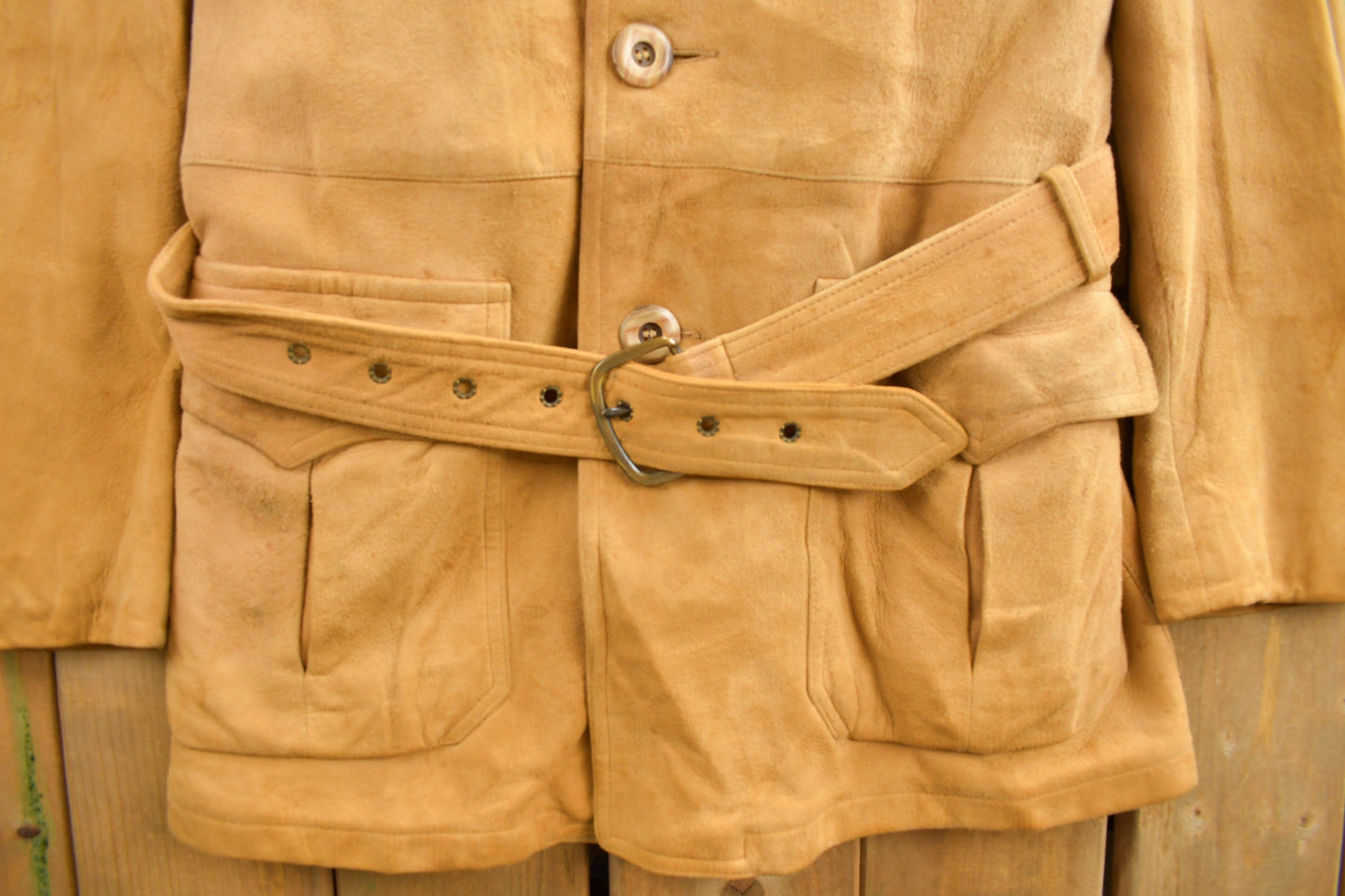 Vintage 1960s Brooks Brothers Belted Suede Jacket Men's Medium from propervintagecanada