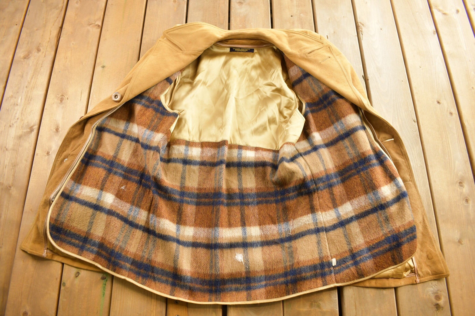 Vintage 1960s Brooks Brothers Belted Suede Jacket Men's Medium from propervintagecanada