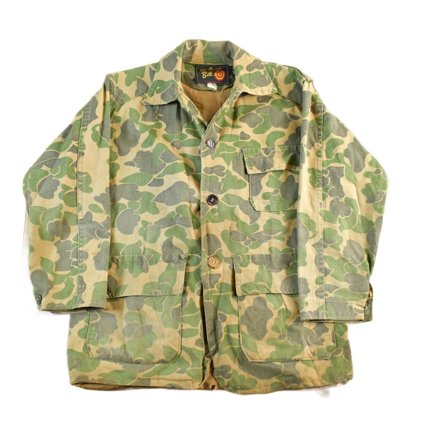 Vintage 1960s Bullseye Bill Duck Camo Canvas Hunting Jacket Men's Small from propervintagecanada