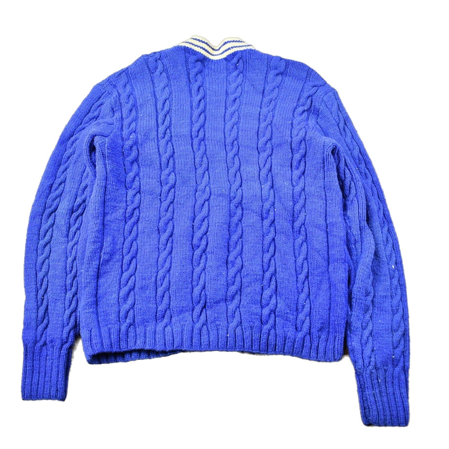 Vintage 1960s Cable Knit Collegiate Cardigan Sweater Men's Medium from propervintagecanada