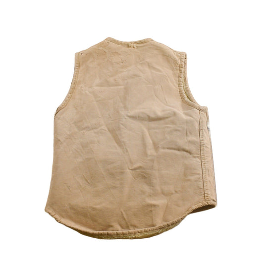 Vintage 1960s Carhartt Sherpa Lined Beige Work Vest from propervintagecanada