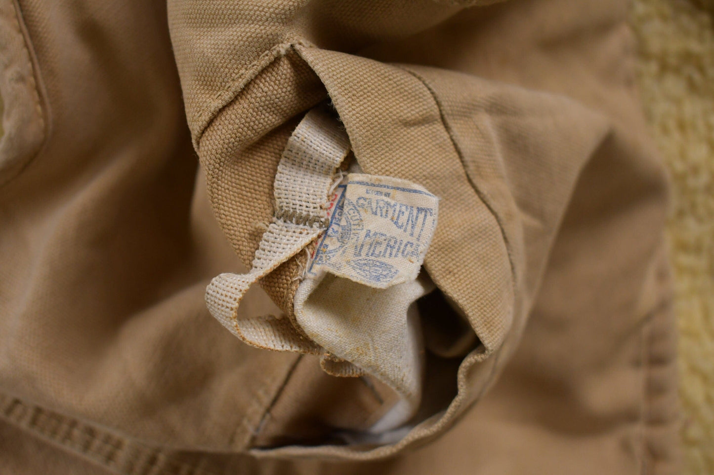 Vintage 1960s Carhartt Sherpa Lined Beige Work Vest from propervintagecanada