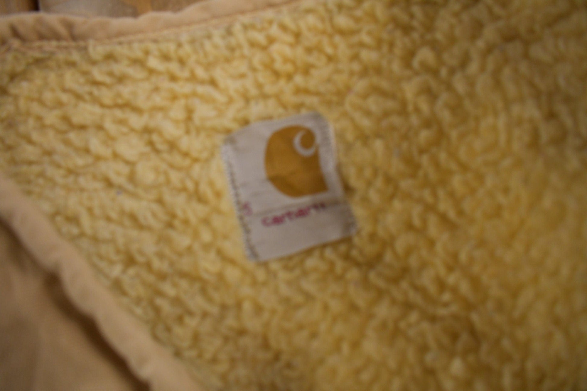 Vintage 1960s Carhartt Sherpa Lined Beige Work Vest from propervintagecanada