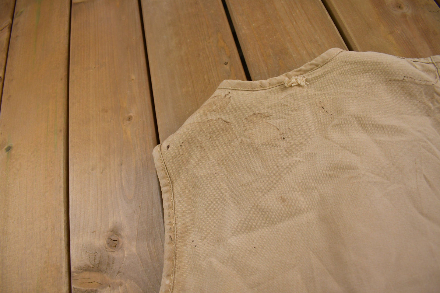 Vintage 1960s Carhartt Sherpa Lined Beige Work Vest from propervintagecanada