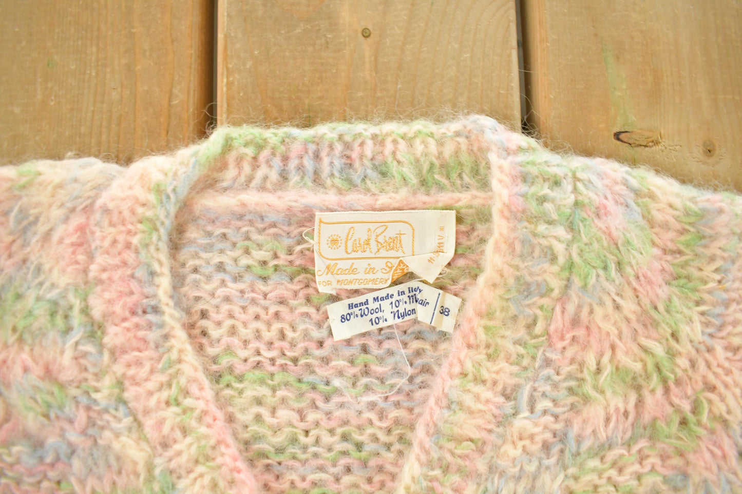 Vintage 1960s Carol Brent for Montgomery Ward Knit Mohair Wool Sweater Women's S from propervintagecanada