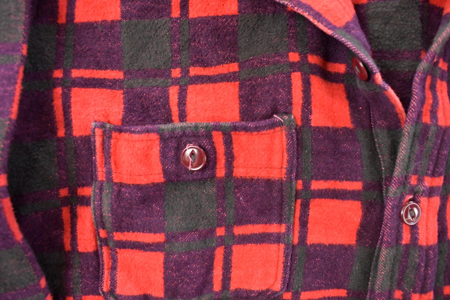 Vintage 1960s Champion Button Up Plaid Flannel Trucker Shirt Men's Large from propervintagecanada