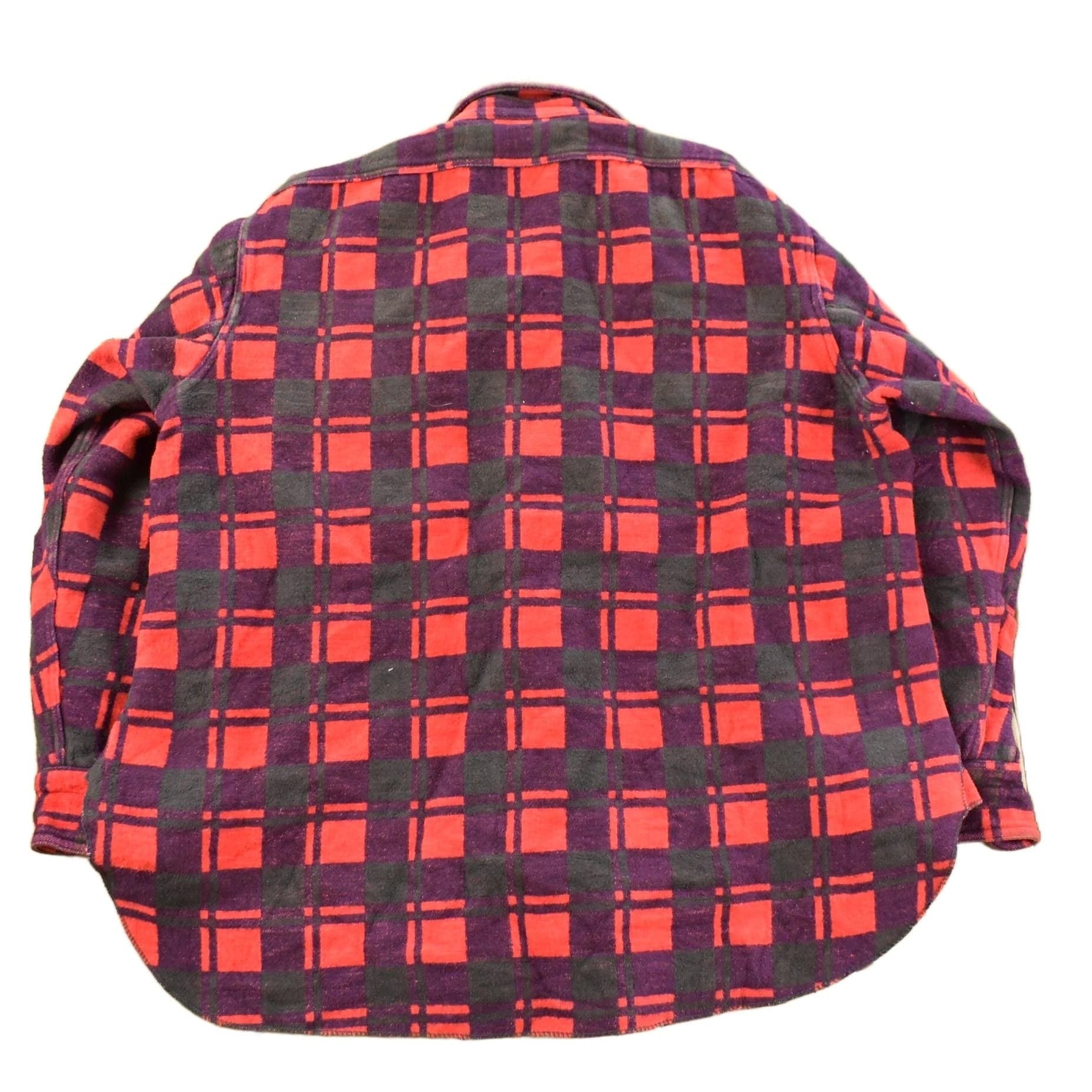 Vintage 1960s Champion Button Up Plaid Flannel Trucker Shirt Men's Large from propervintagecanada