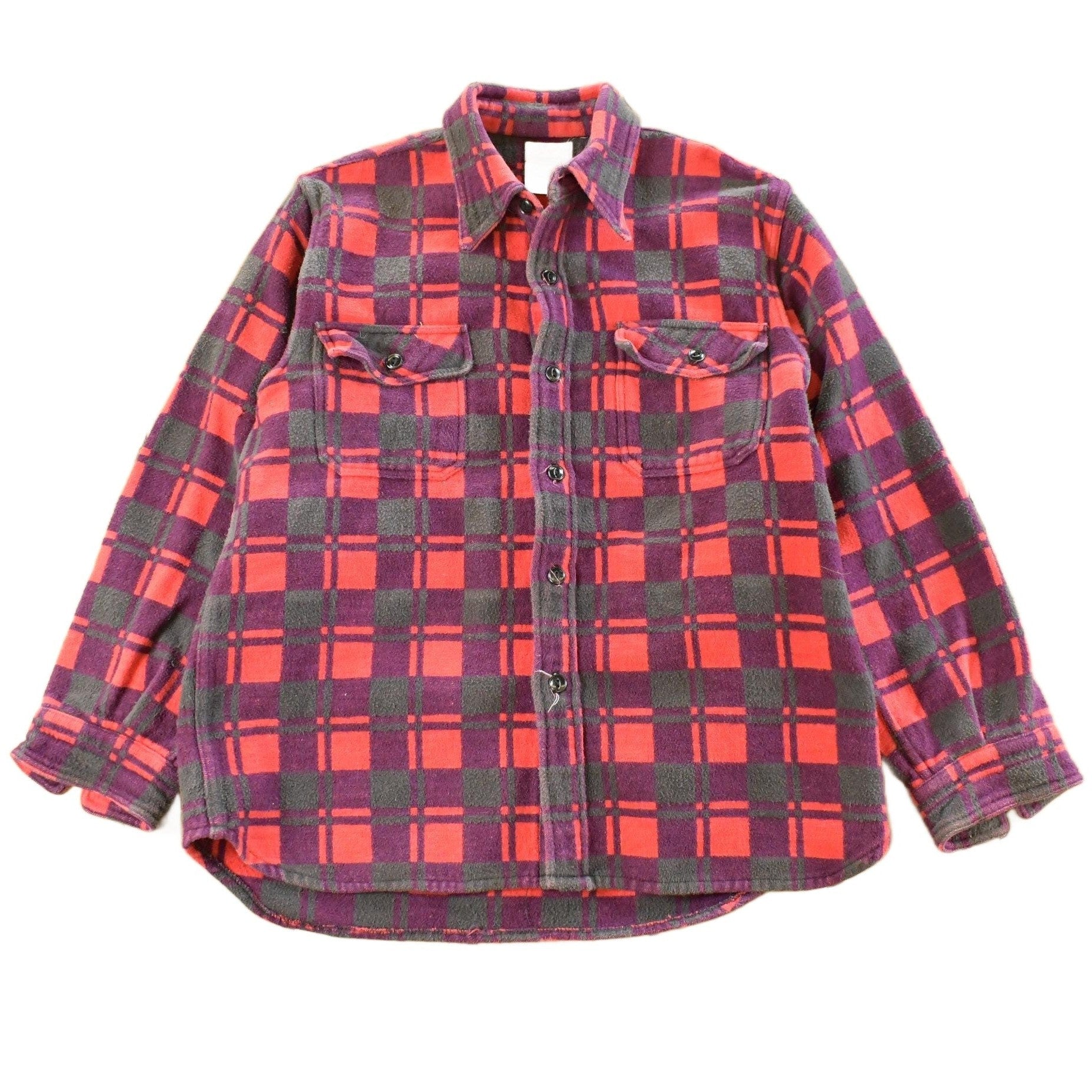 Vintage 1960s Champion Button Up Plaid Flannel Trucker Shirt Men's Small from propervintagecanada