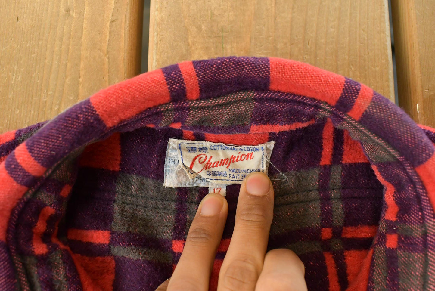 Vintage 1960s Champion Plaid Flannel Shirt, Men's Large from propervintagecanada