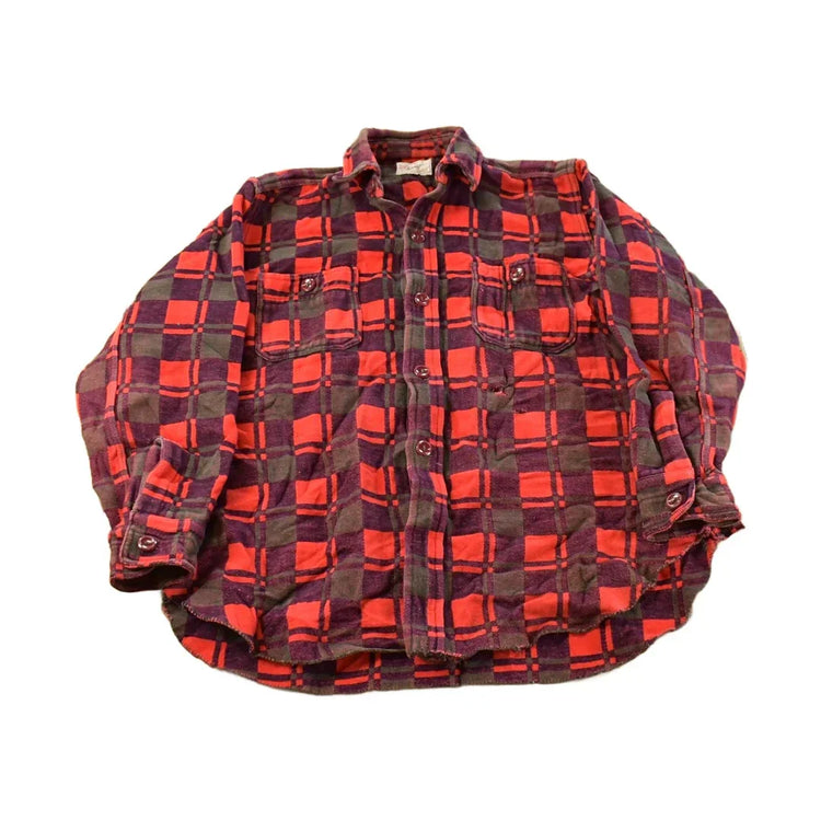 Vintage 1960s Champion Plaid Flannel Shirt, Men's Medium from propervintagecanada