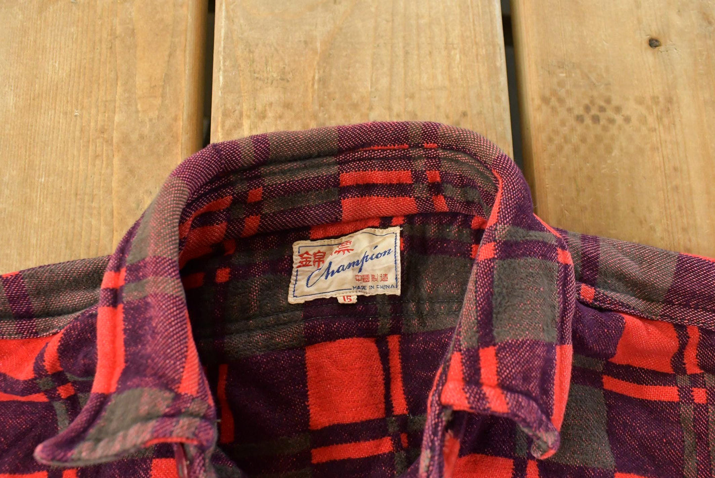 Vintage 1960s Champion Plaid Flannel Shirt, Men's Medium from propervintagecanada