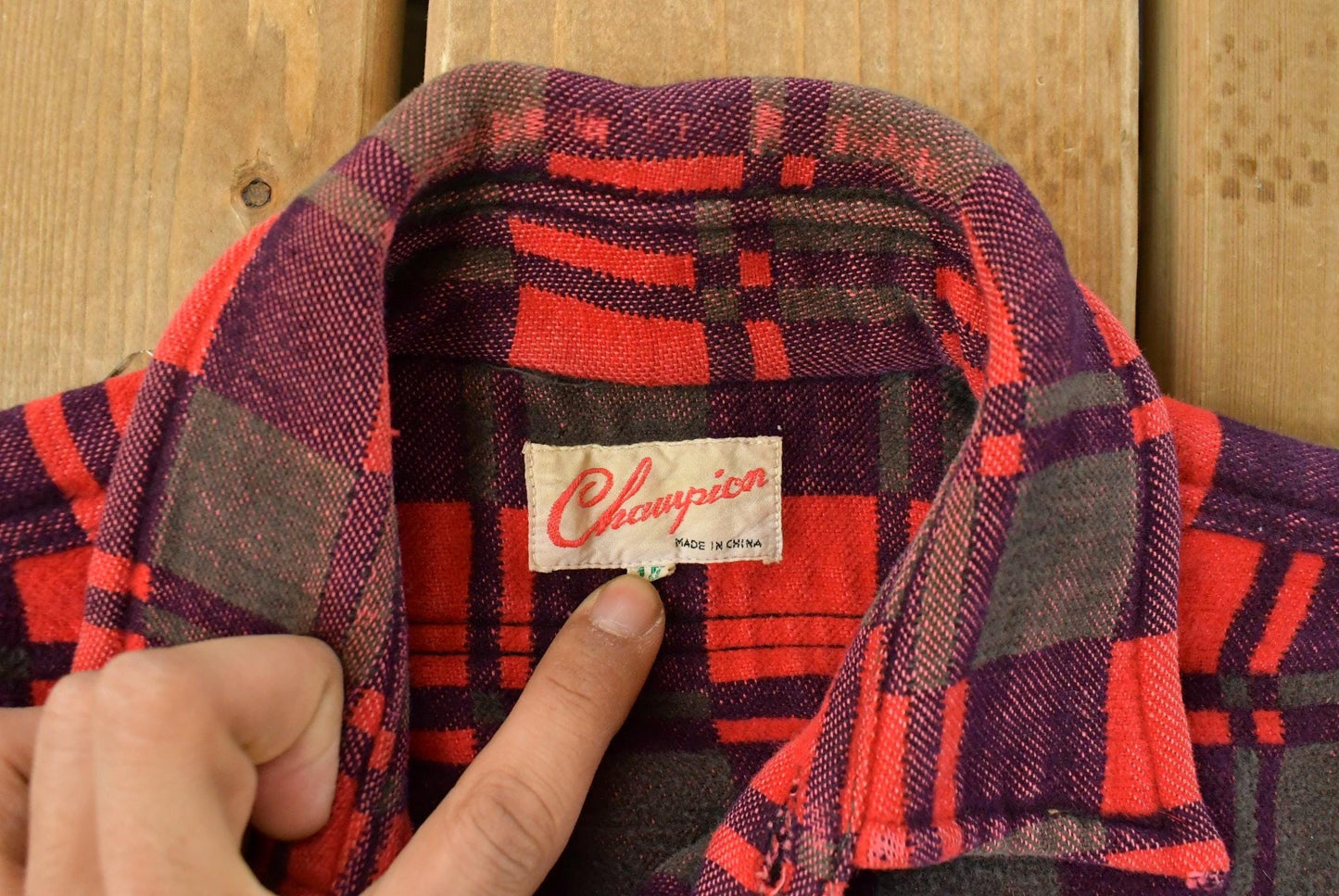 Vintage 1960s Champion Plaid Flannel Shirt Men's Medium from propervintagecanada