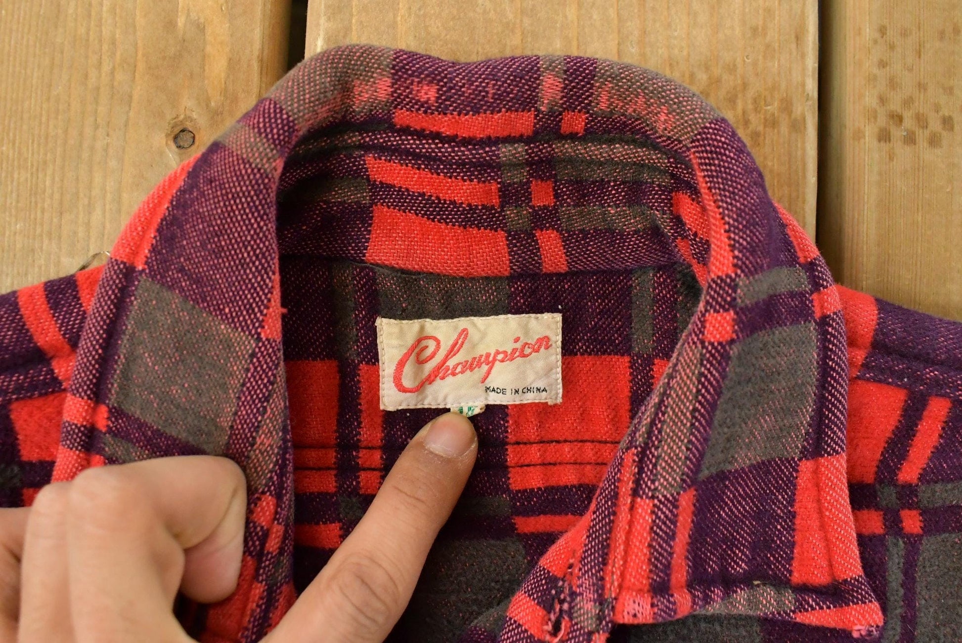Vintage 1960s Champion Plaid Flannel Shirt Men's Medium from propervintagecanada