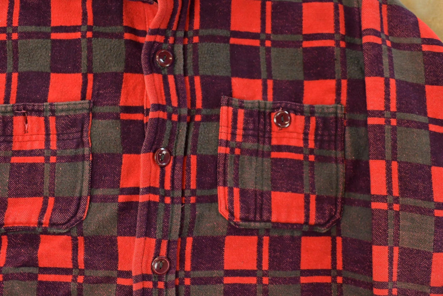Vintage 1960s Champion Plaid Flannel Shirt Men's Medium from propervintagecanada