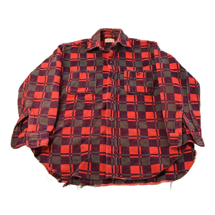 Vintage 1960s Champion Plaid Flannel Shirt Men's Medium from propervintagecanada