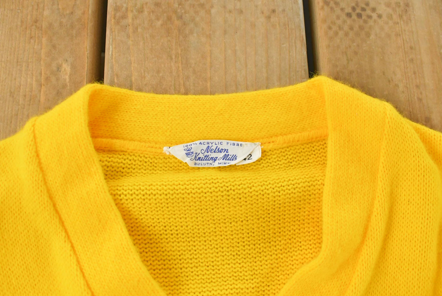 Vintage 1960s Chenille Patch Collegiate Knit V-Neck Sweater Men's Large from propervintagecanada
