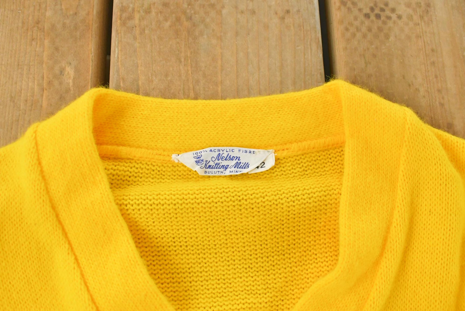 Vintage 1960s Chenille Patch Collegiate Knit V-Neck Sweater Men's Large from propervintagecanada