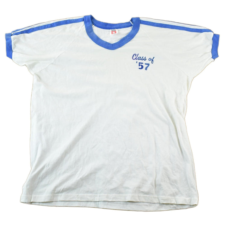 Vintage 1960s Class Of 57 Souvenir Single Stitch Graphic Print T-Shirt Men's XL from propervintagecanada
