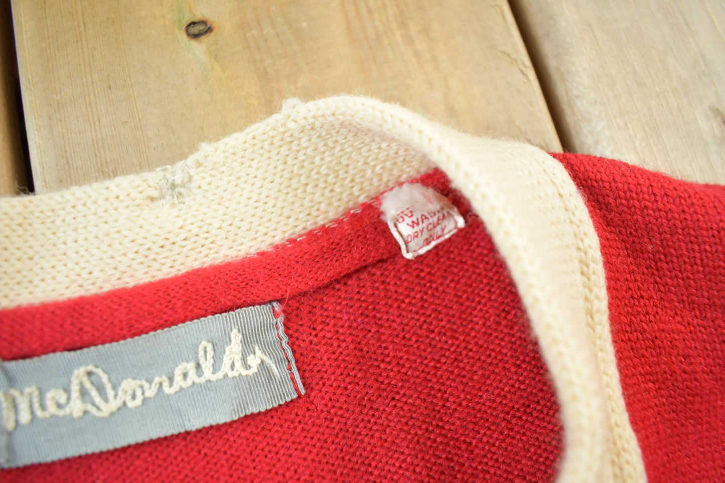 Vintage 1960s Collegiate Wrestling Cardigan Knit Sweater Men's S from propervintagecanada