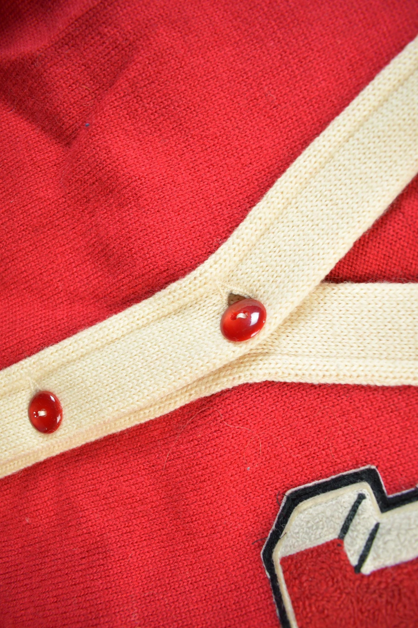 Vintage 1960s Collegiate Wrestling Cardigan Knit Sweater Men's S from propervintagecanada