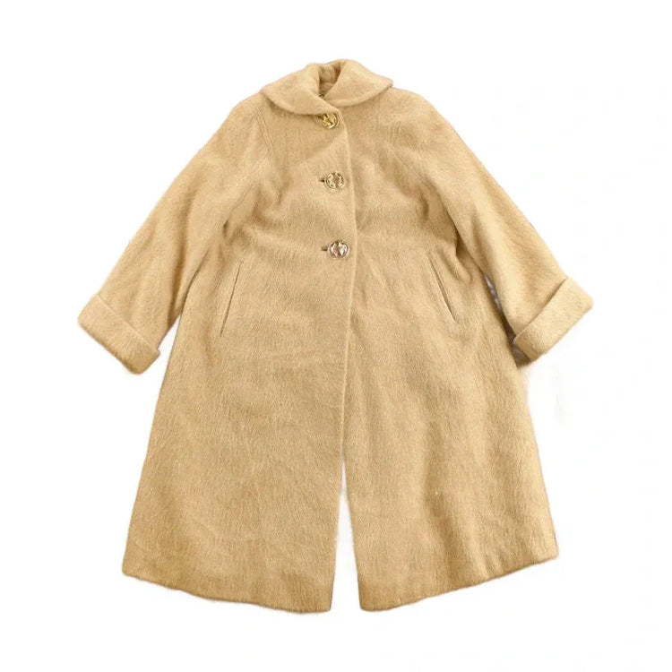 Vintage 1960s Collegienne Shop Full Length Angora Wool Coat Men's Small from propervintagecanada