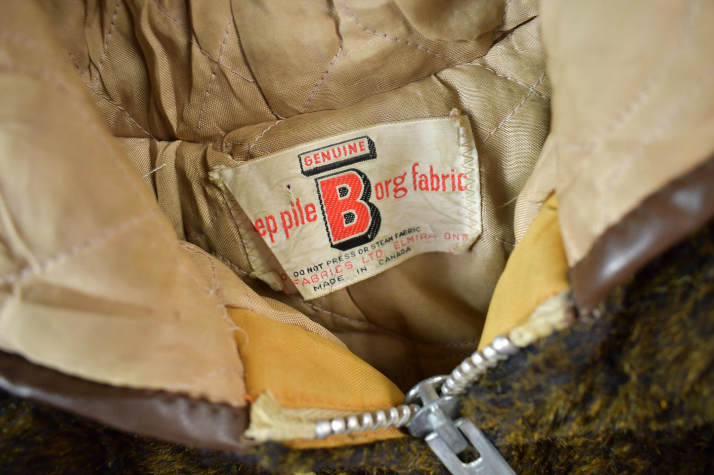 Vintage 1960s Deep Pile Borg Fabric Fleece Parka Jacket from propervintagecanada