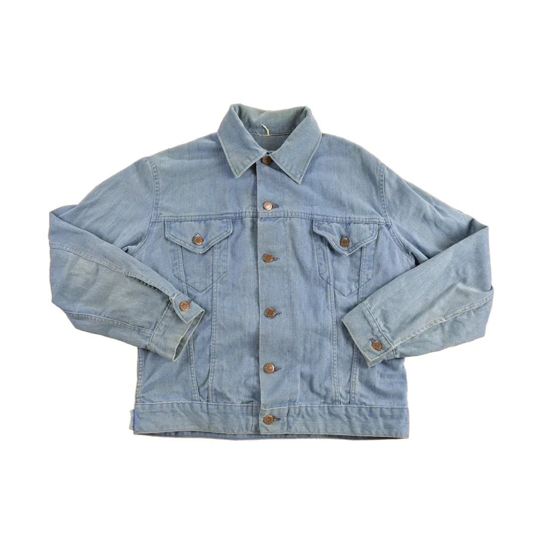 Vintage 1960s Denim Native American Themed Jacket Men's Medium from propervintagecanada