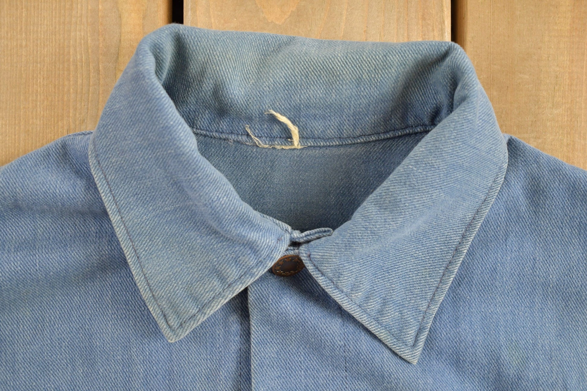 Vintage 1960s Denim Native American Themed Jacket Men's Medium from propervintagecanada