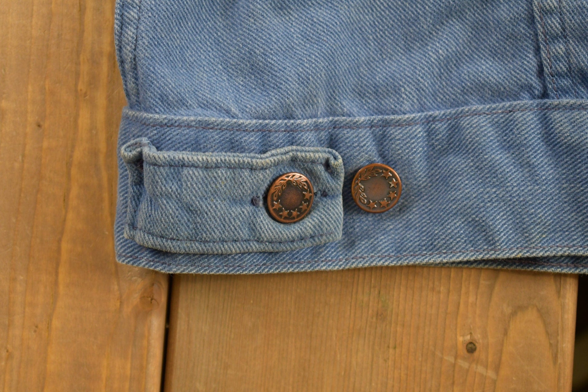Vintage 1960s Denim Native American Themed Jacket Men's Medium from propervintagecanada