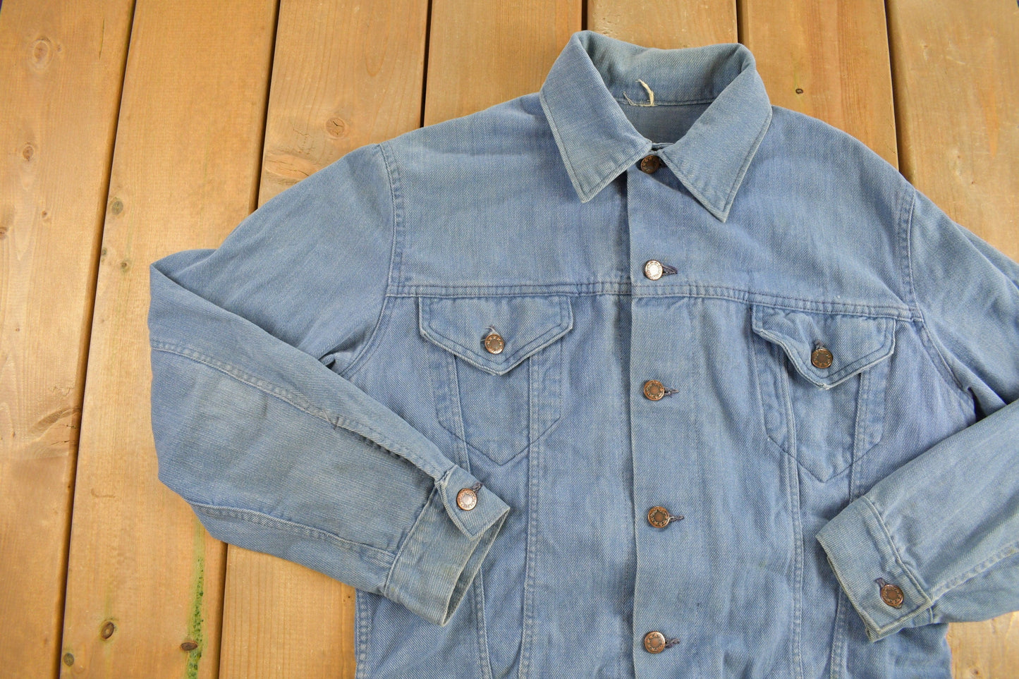 Vintage 1960s Denim Native American Themed Jacket Men's Medium from propervintagecanada
