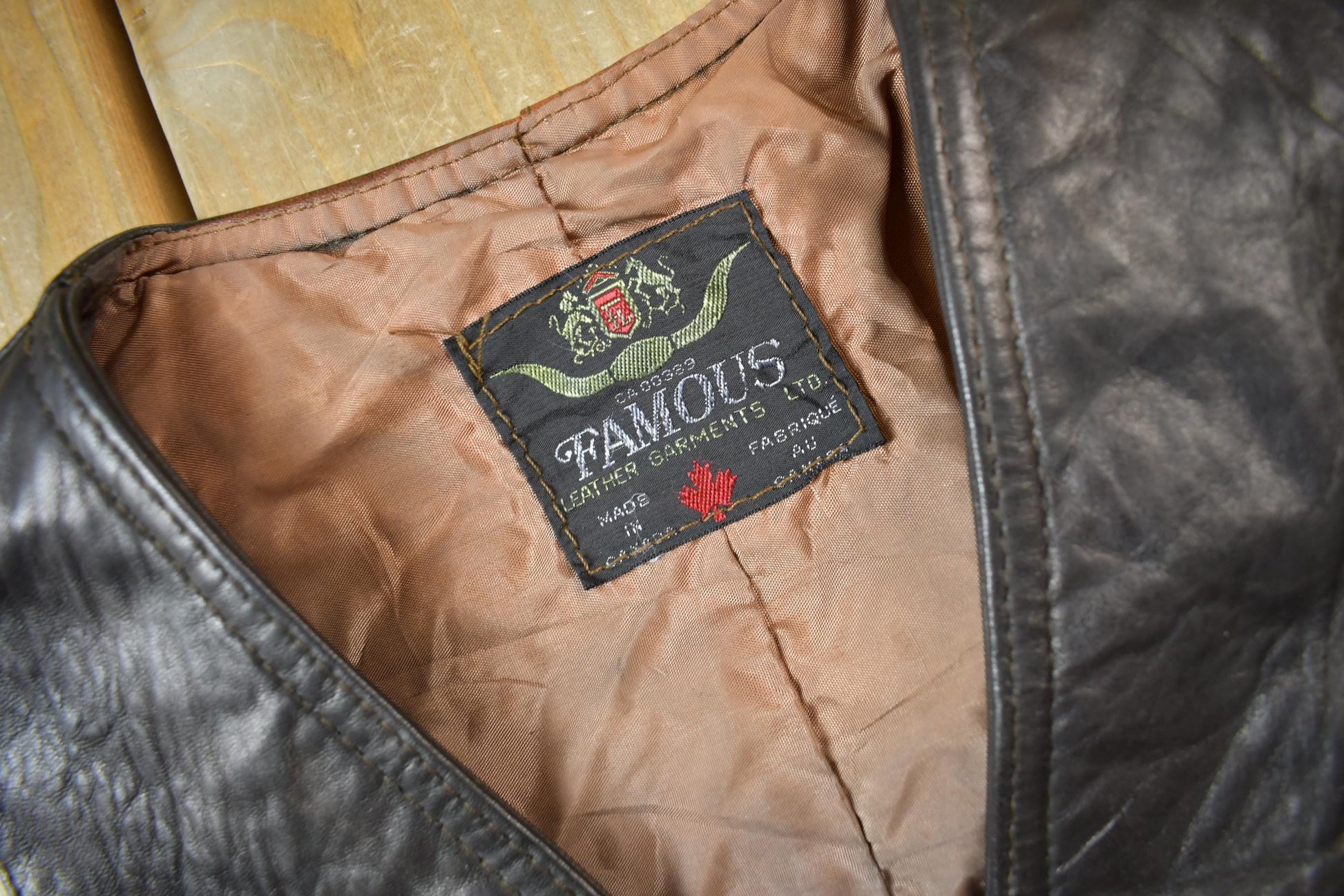 Vintage 1960s Famous Leather Garments Leather Vest Men's S from propervintagecanada