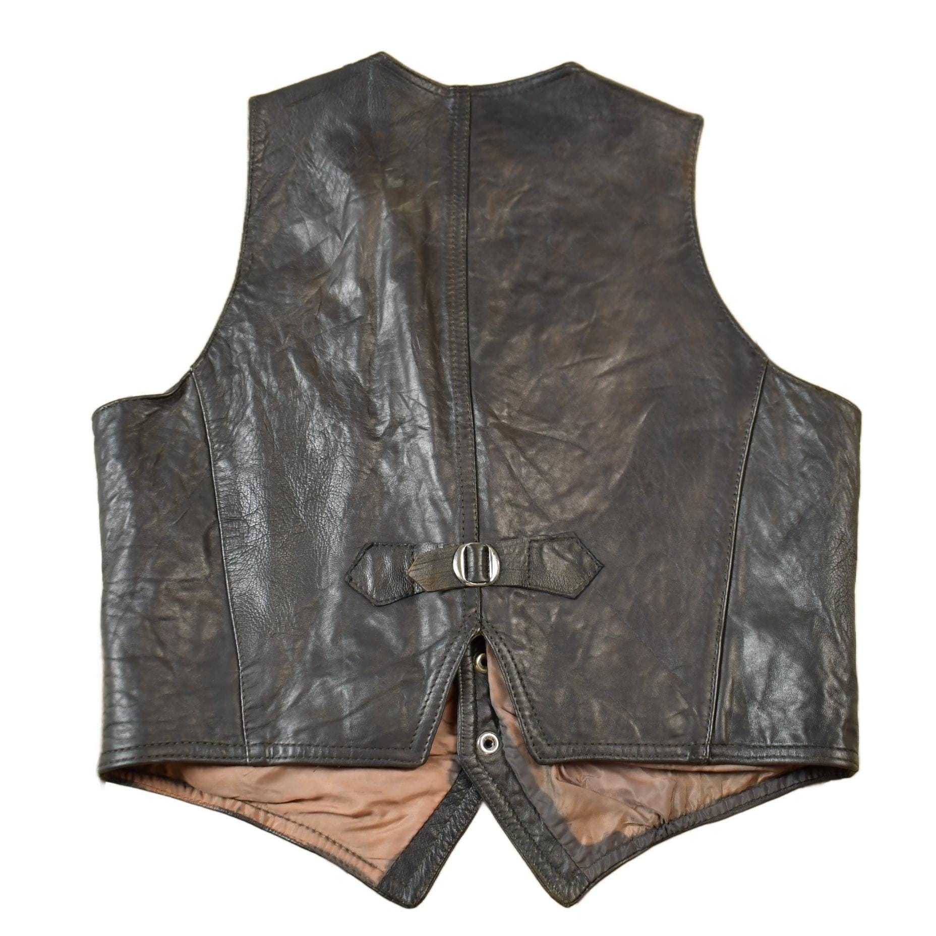 Vintage 1960s Famous Leather Garments Leather Vest Men's S from propervintagecanada