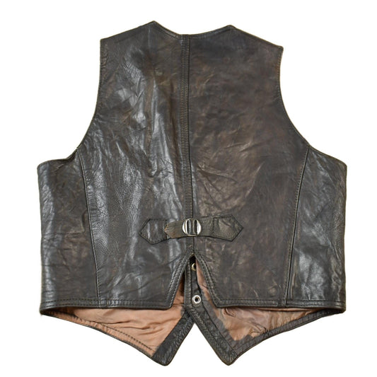 Vintage 1960s Famous Leather Garments Leather Vest Men's S from propervintagecanada