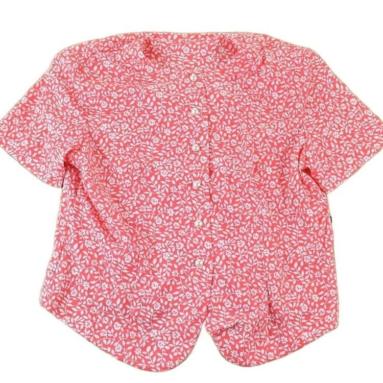 Vintage 1960s Floral Button Up Shirt / Vintage Flannel / Plaid Button Up / Cowboy Shirt / Preppy Button Up from propervintagecanada