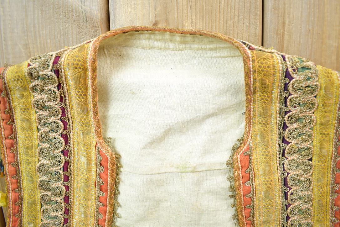 Vintage 1960s Folk Rainbow Silk Velvet Antique Romanian Hand Embroidered Folk Vest from propervintagecanada