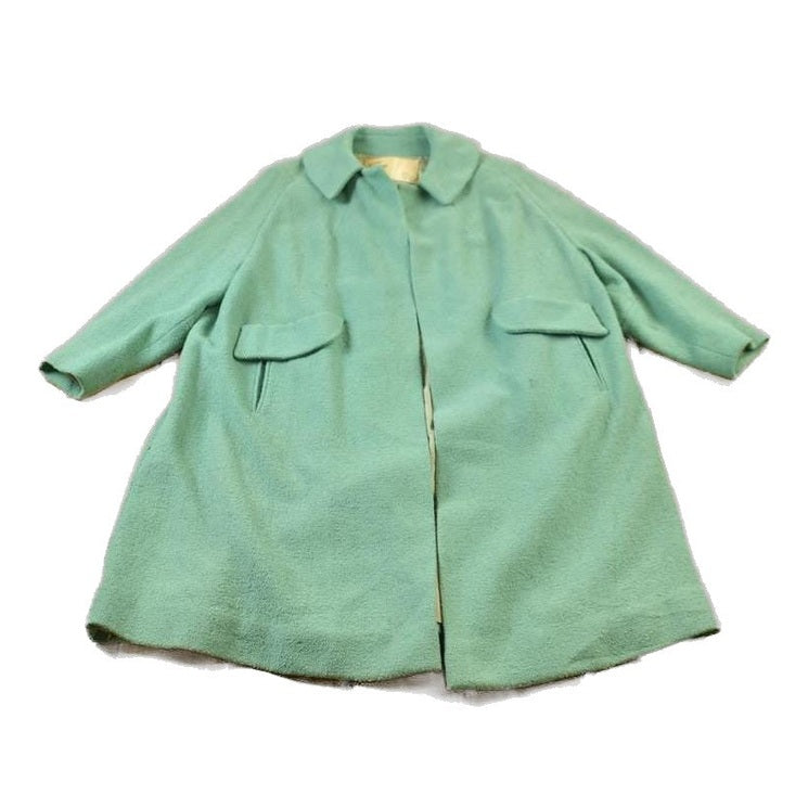 Vintage 1960s Fredleys Mint Green Wool Button Up Jacket Women's 2XL from propervintagecanada