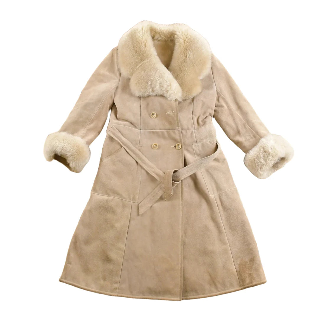 Vintage 1960s Fur Collared Suede Leather Jacket from propervintagecanada