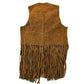 Vintage 1960s Genuine Leather Western Fringe Vest Jacket Men's Small from propervintagecanada