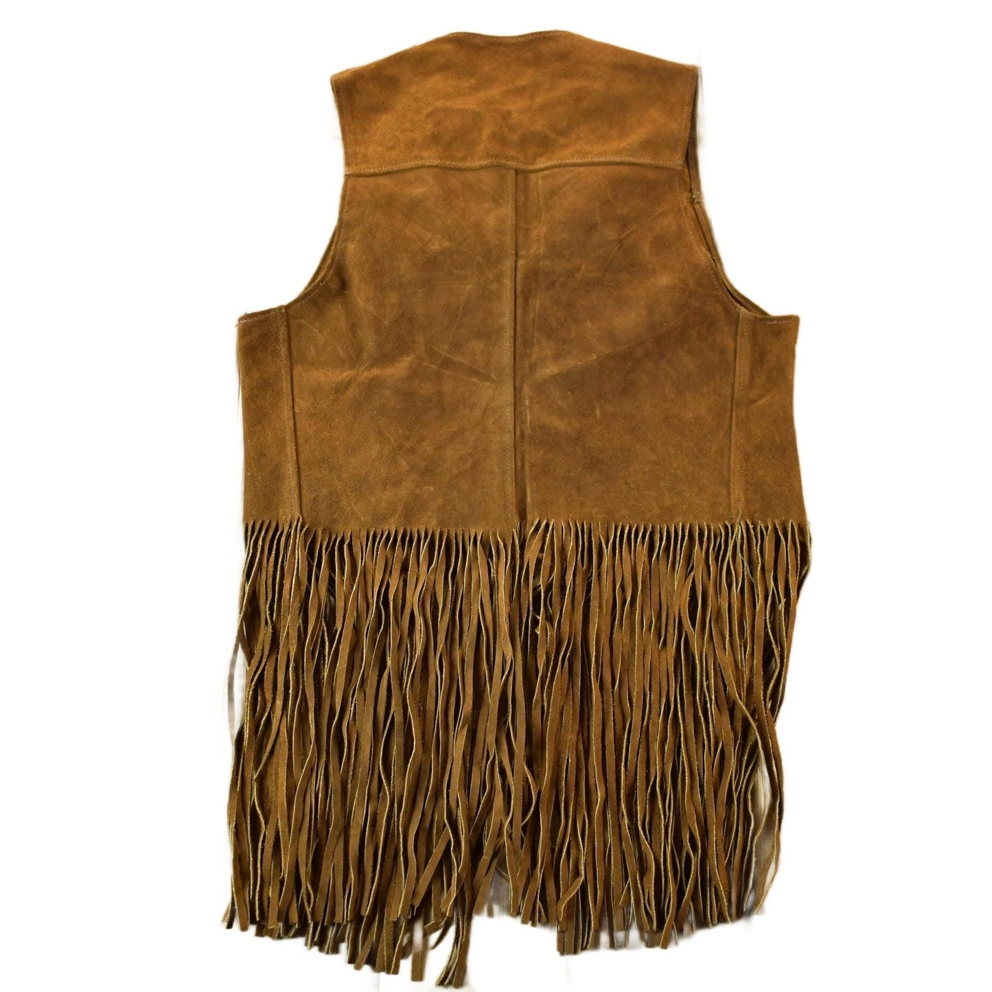 Vintage 1960s Genuine Leather Western Fringe Vest Jacket Men's Small from propervintagecanada