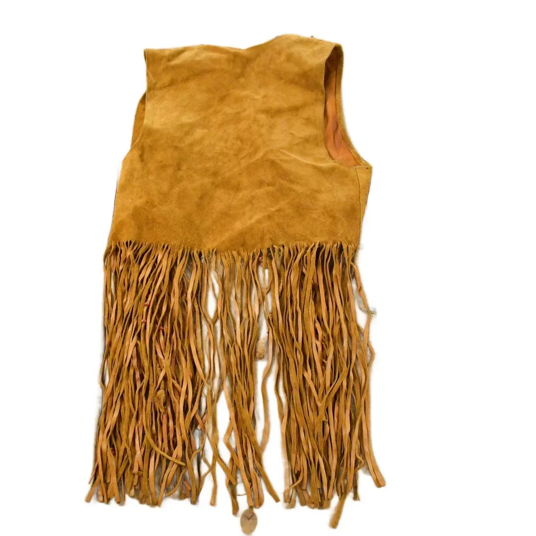 Vintage 1960s Genuine Leather Western Fringe Vest Jacket Women's S from propervintagecanada