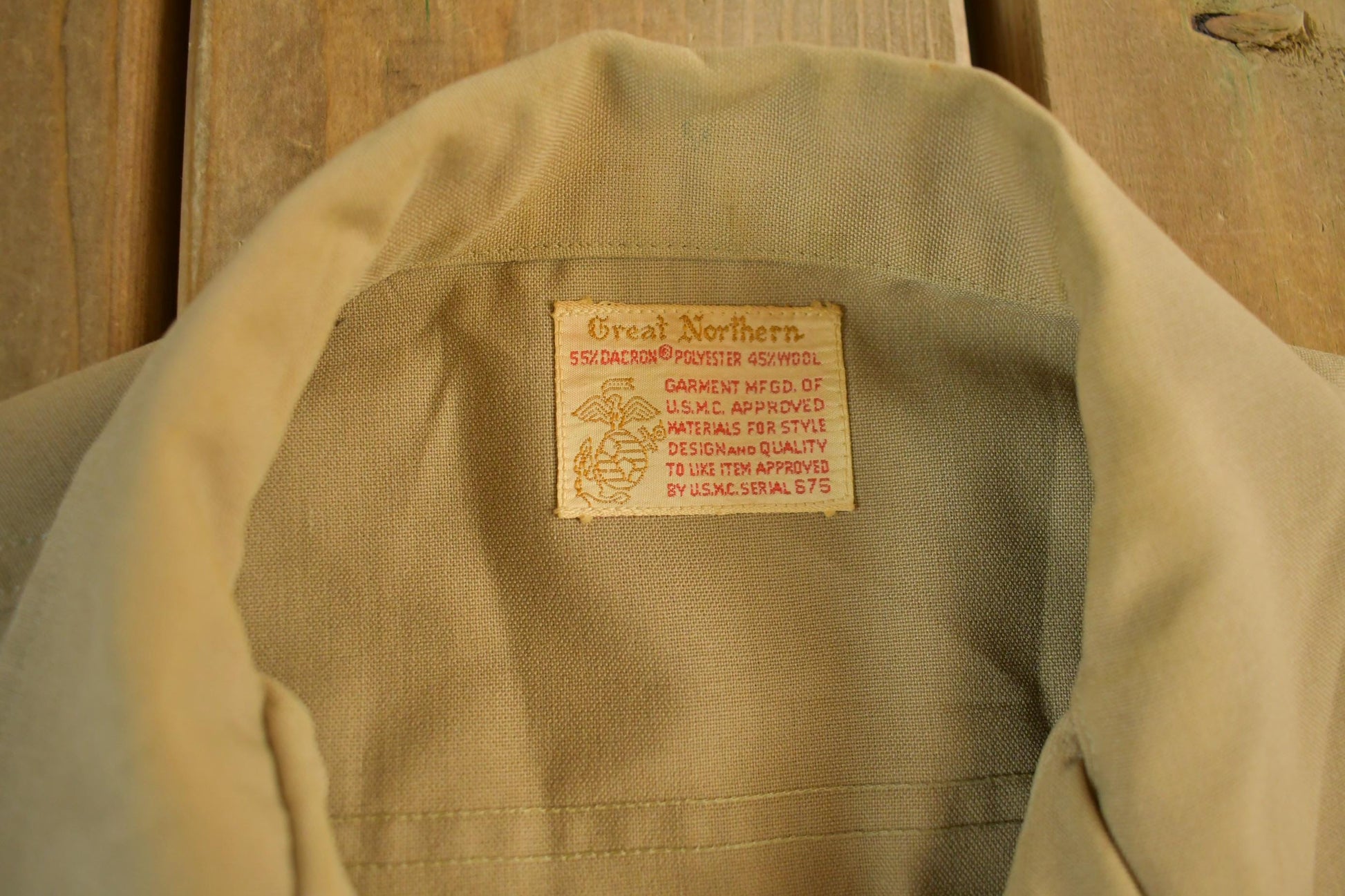 Vintage 1960s Great Northern Blank Button Up Military Shirt Men's Medium from propervintagecanada