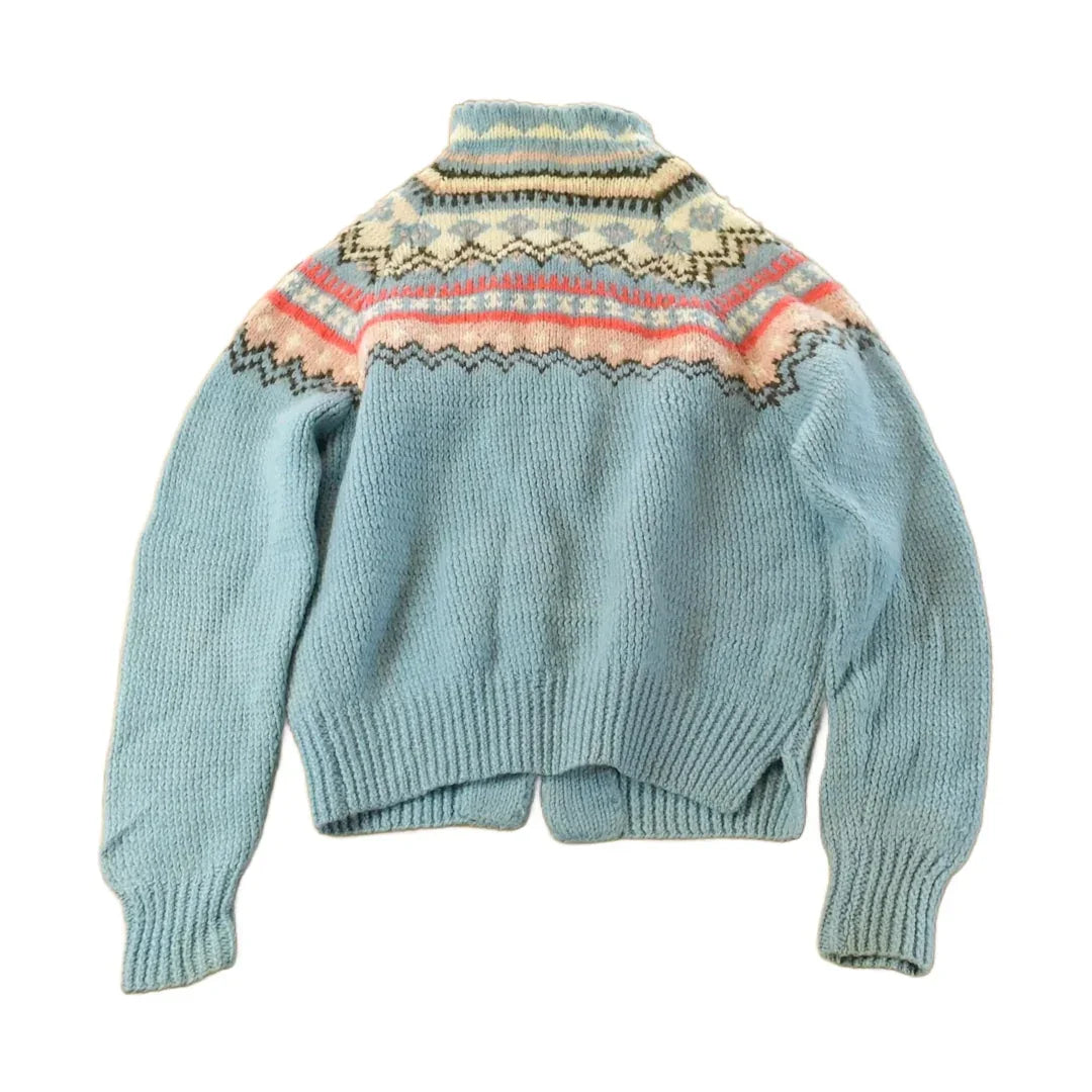 Vintage 1960s Hand Knit Wool Knit Cardigan Sweater Women's Medium from propervintagecanada