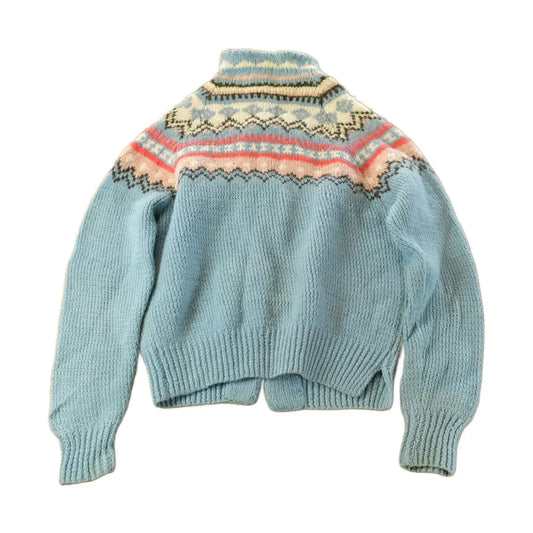 Vintage 1960s Hand Knit Wool Knit Cardigan Sweater Women's Medium from propervintagecanada