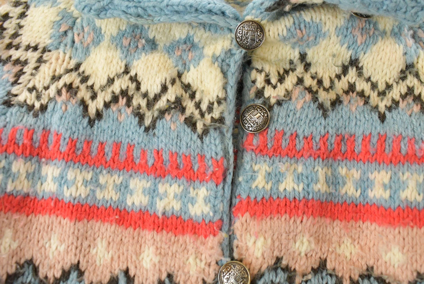 Vintage 1960s Hand Knit Wool Knit Cardigan Sweater Women's Medium from propervintagecanada