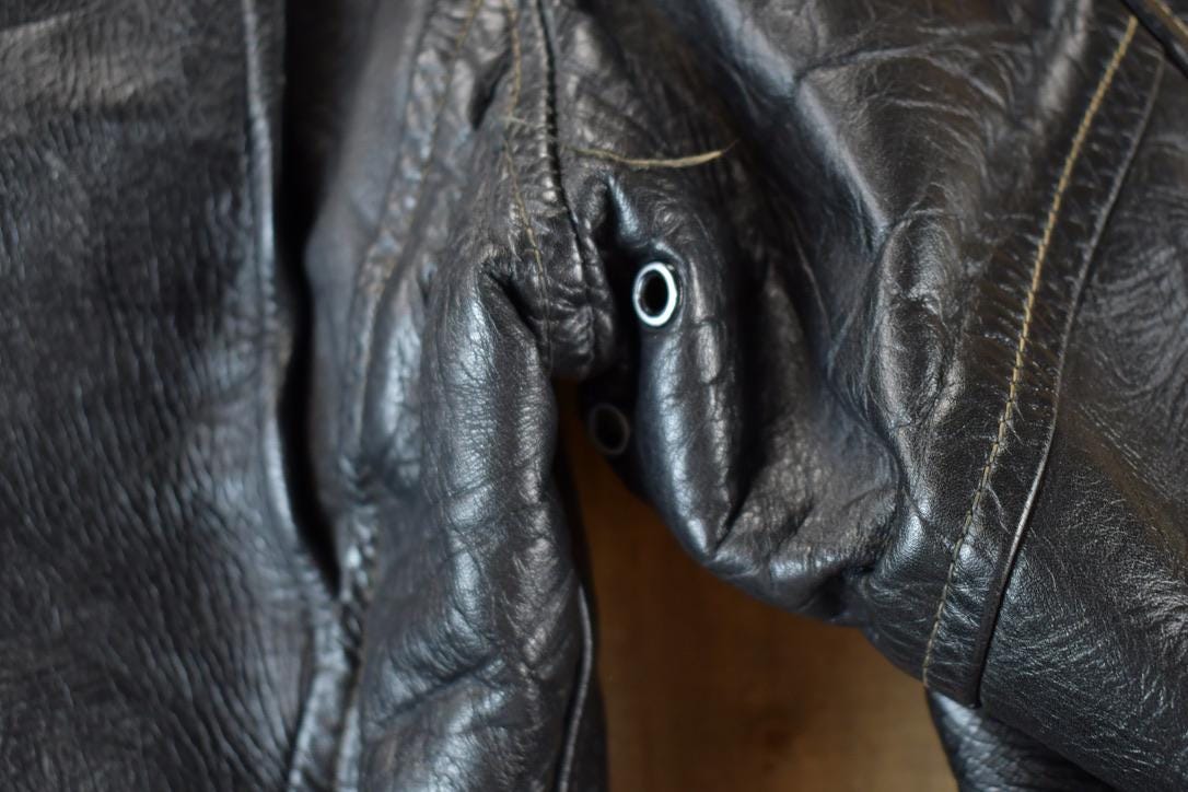 Vintage 1960s Harley Davidson Leather Motorcycle Jacket With Belt Made In USA from propervintagecanada