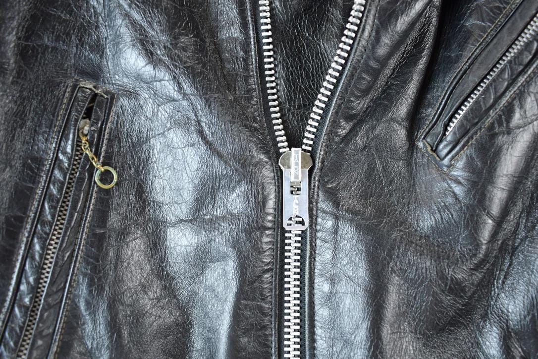 Vintage 1960s Harley Davidson Leather Motorcycle Jacket With Belt Made In USA from propervintagecanada
