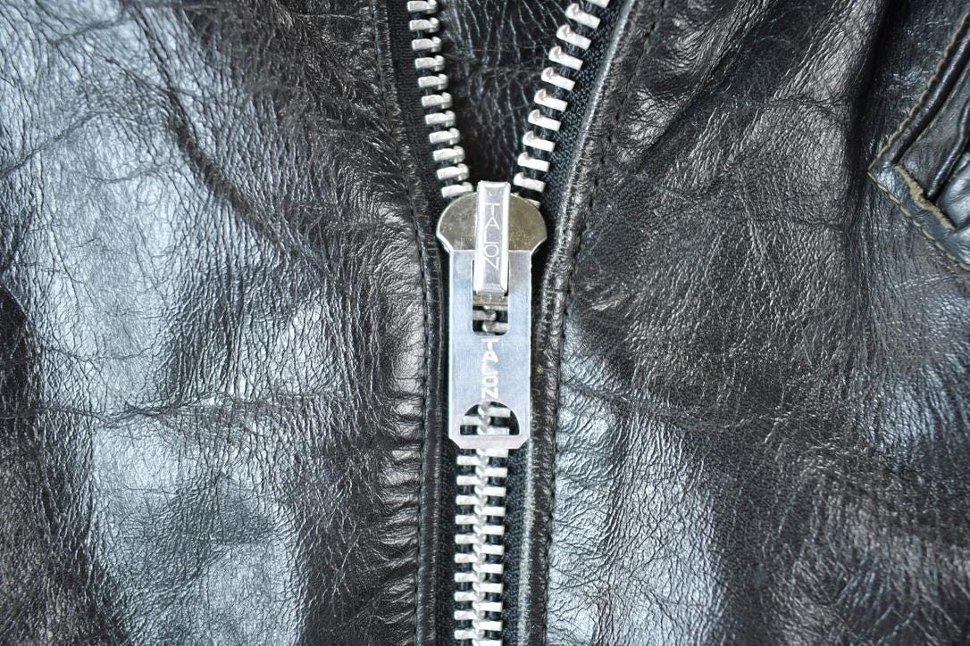 Vintage 1960s Harley Davidson Leather Motorcycle Jacket With Belt Made In USA from propervintagecanada