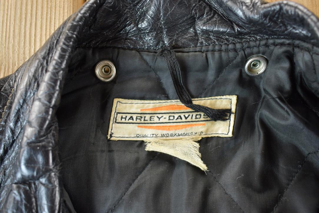 Vintage 1960s Harley Davidson Leather Motorcycle Jacket With Belt Made In USA from propervintagecanada