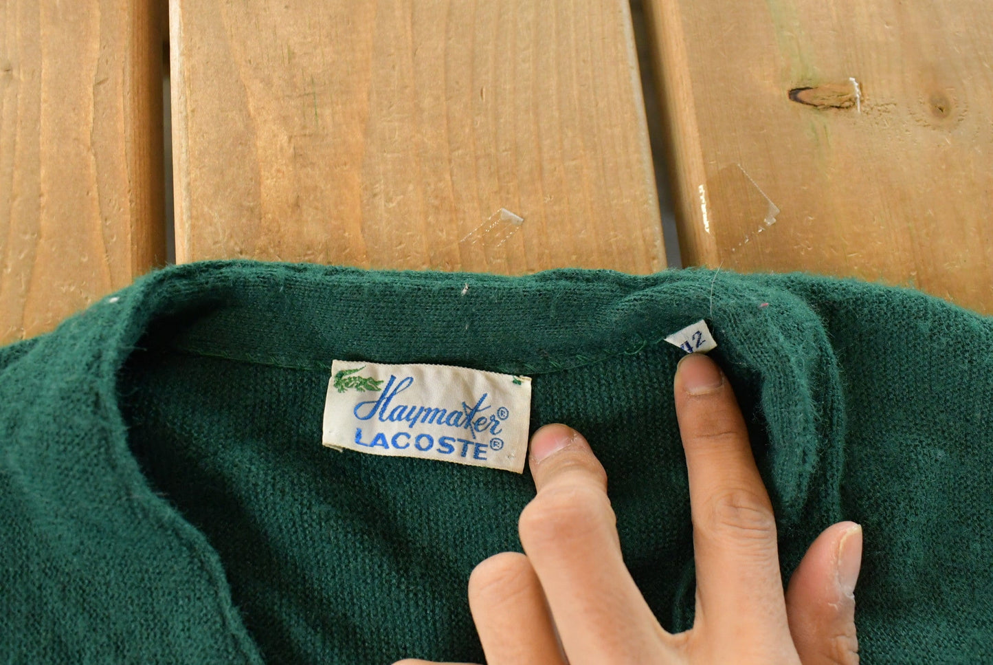 Vintage 1960s Haymaker Lacoste Knit Cardigan Sweater Women's Large from propervintagecanada