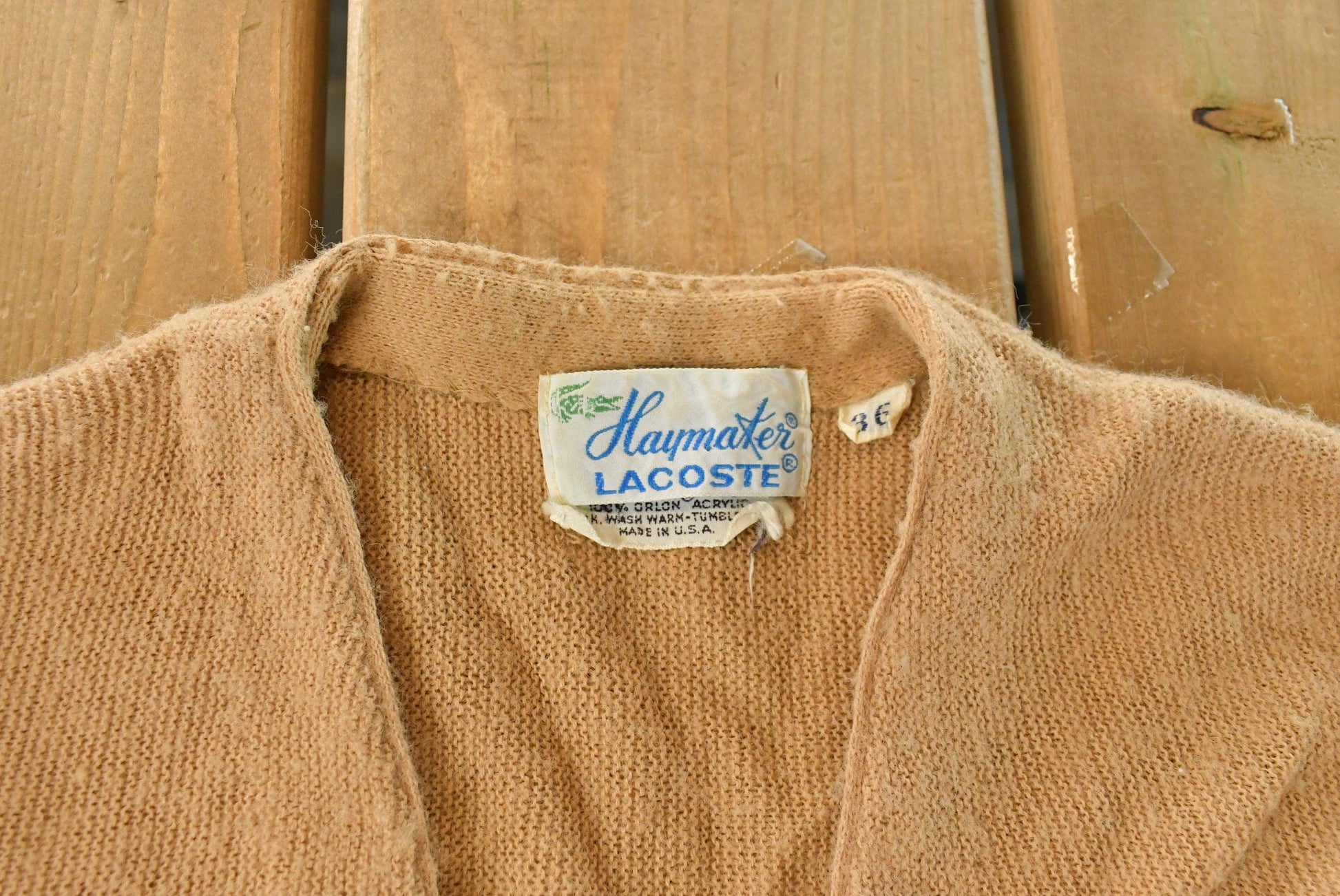 Vintage 1960s Haymaker Lacoste Knit Cardigan Sweater Women's Medium from propervintagecanada